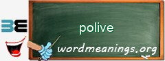 WordMeaning blackboard for polive